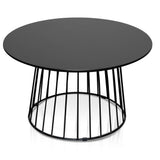 Carmella Round Side Table Set - Black Oak - Last One Side Table KD-Core