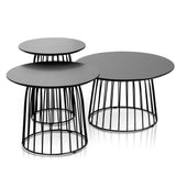 Carmella Round Side Table Set - Black Oak - Last One Side Table KD-Core