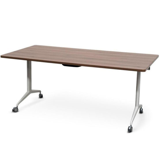 Ex Display - Clint Foldable Wooden Training Table â€“ Kass Walnut Meeting Table Sun Desk-Core   