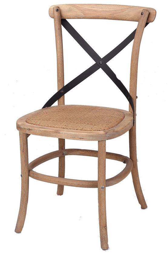 Daintree Cross Back Wooden Dining Chair - Distressed Natural Dining Chair Flex-Local   