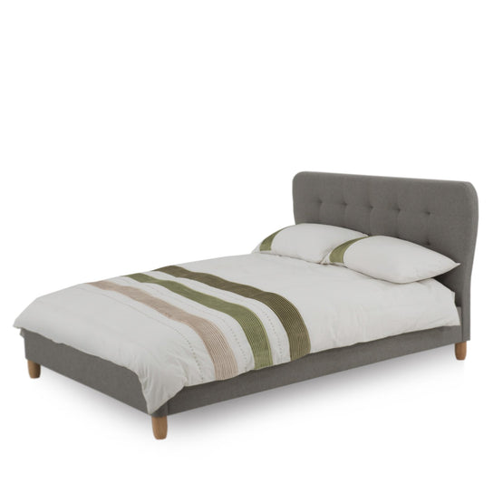 Courtney Queen Sized Fabric Bed Frame - Medium Grey BD1506-EV