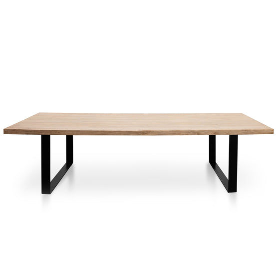 Dalton Reclaimed Elm Wood Dining Table 3m - Rustic Natural - Thick Top DT2575