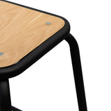 Ex Display - Dawson Bar Stool With Natural Timber Seat - Black Frame - Last One Bar Stool New Home-Core