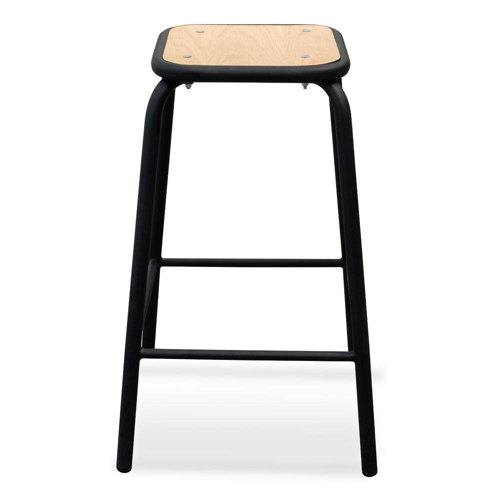 Ex Display - Dawson Bar Stool With Natural Timber Seat - Black Frame - Last One Bar Stool New Home-Core
