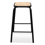 Ex Display - Dawson Bar Stool With Natural Timber Seat - Black Frame - Last One Bar Stool New Home-Core