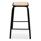 Ex Display - Dawson Bar Stool With Natural Timber Seat - Black Frame - Last One Bar Stool New Home-Core