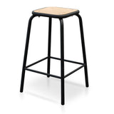 Ex Display - Dawson Bar Stool With Natural Timber Seat - Black Frame - Last One Bar Stool New Home-Core