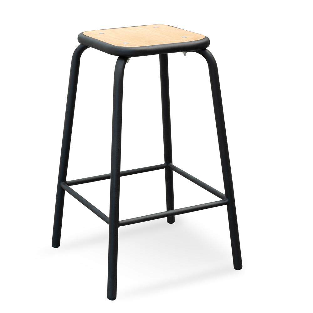 Ex Display - Dawson Bar Stool With Natural Timber Seat - Black Frame - Last One Bar Stool New Home-Core