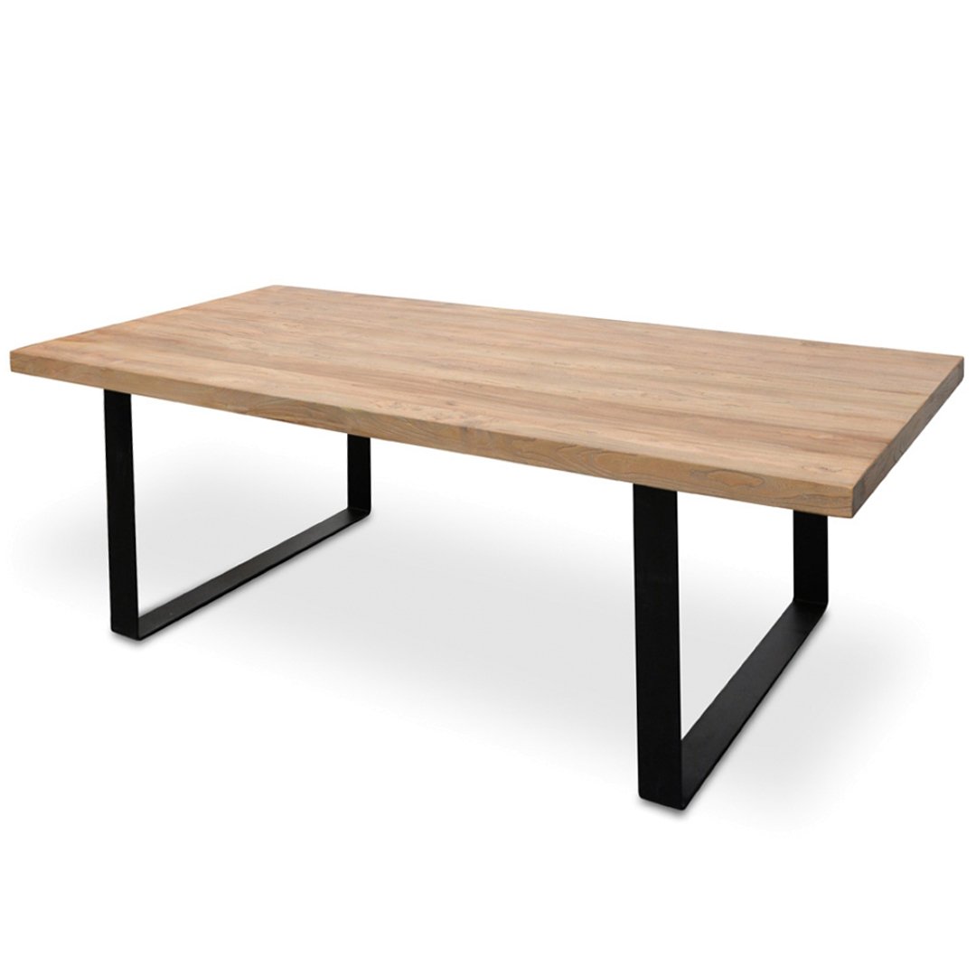 Ex Display - Dalton Reclaimed Wood Dining Table 2.4m - Rustic Natural - Upgraded Top Dining Table Reclaimed-Core