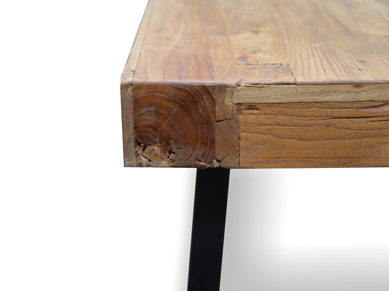 Edwin Reclaimed Elm Wood 2.4m Dining Table - Upgraded Top Dining Table Reclaimed-Core   