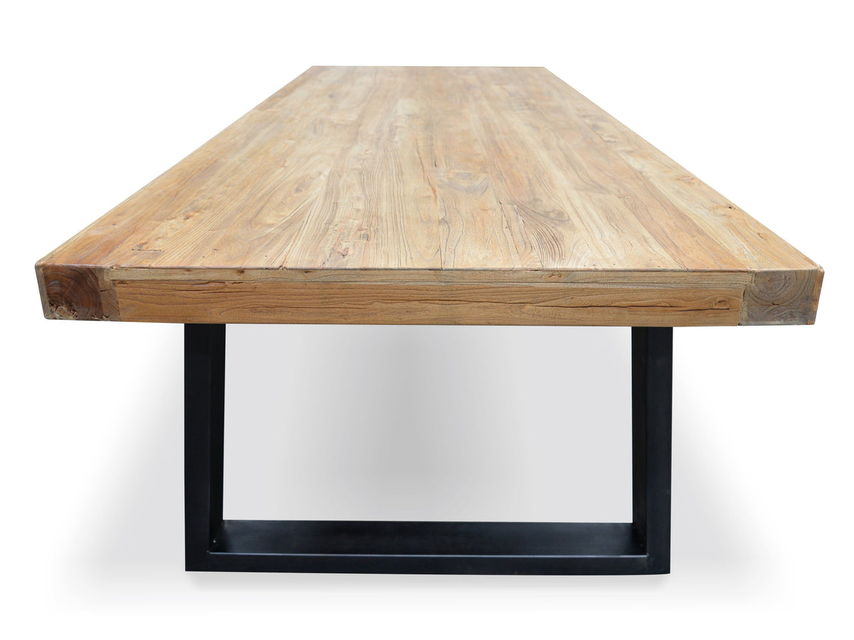 Edwin Reclaimed Elm Wood 2.4m Dining Table - Upgraded Top | Interior ...