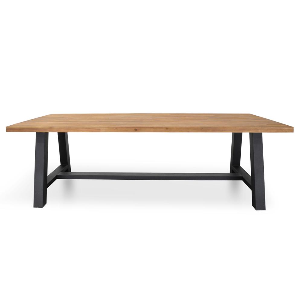 Ex Display - Ellis Outdoor 2.5m Wooden Dining Table With Black Base Dining Table Eminem-Core