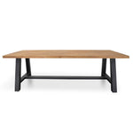 Ex Display - Ellis Outdoor 2.5m Wooden Dining Table With Black Base Dining Table Eminem-Core