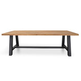 Ex Display - Ellis Outdoor 2.5m Wooden Dining Table With Black Base Dining Table Eminem-Core