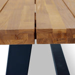 Ex Display - Ellis Outdoor 2.5m Wooden Dining Table With Black Base Dining Table Eminem-Core