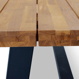 Ex Display - Ellis Outdoor 2.5m Wooden Dining Table With Black Base Dining Table Eminem-Core