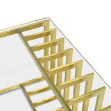 Emma 1.3m Glass Coffee Table - Gold Base Coffee Table K Steel-Core   