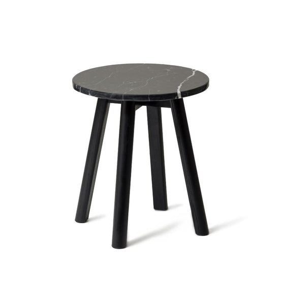 Enkel Oval Marble Side Table - Black ST5086-WA