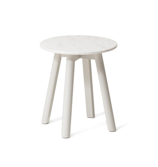 Enkel Oval Marble Side Table - Mist White ST5084-WA