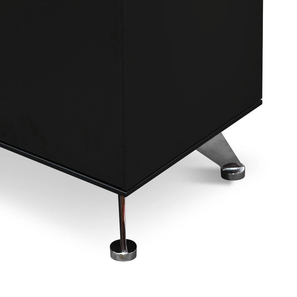 Excel 2 Door Wooden Cabinet with Bookshelf - Black Shelves Sun Desk-Core