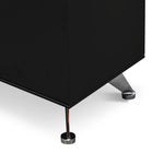 Excel 2 Door Wooden Cabinet with Bookshelf - Black Shelves Sun Desk-Core