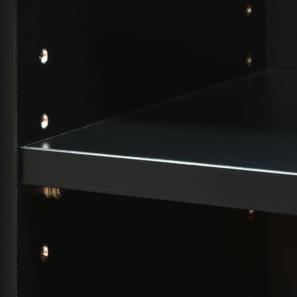 Excel 2 Door Wooden Cabinet with Bookshelf - Black Shelves Sun Desk-Core