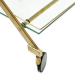 Felton Brushed Gold Glass Bar Cart Bar Cart Blue Steel Metal-Core   