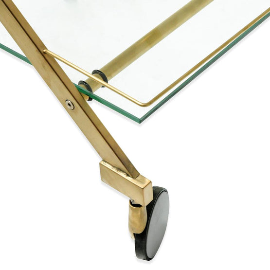 Felton Brushed Gold Glass Bar Cart BR005-BS