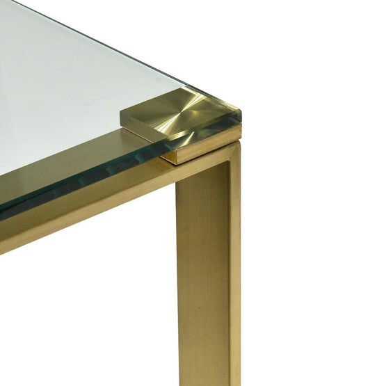Freder Glass Console Table - Brushed Gold Base DT2424-BS