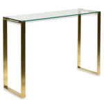 Freder Glass Console Table - Brushed Gold Base DT2424-BS