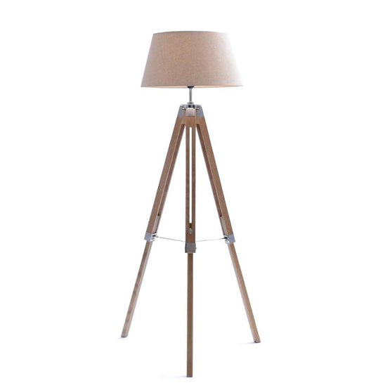 Fremont Tripod Floor Lamp Beige Shade - Natural Floor Lamp New Oriental Lighting-Local   