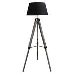 Fremont Tripod Floor Lamp Black Shade - Antique Grey Floor Lamp New Oriental Lighting-Local   