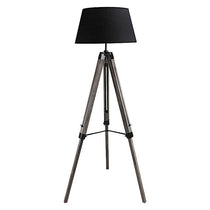 Fremont Tripod Floor Lamp Black Shade - Antique Grey Floor Lamp New Oriental Lighting-Local   