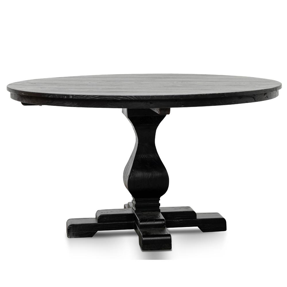 Gene Reclaimed Wood 1.4m Round Dining Table - Rustic Black Dining Table Reclaimed-Core