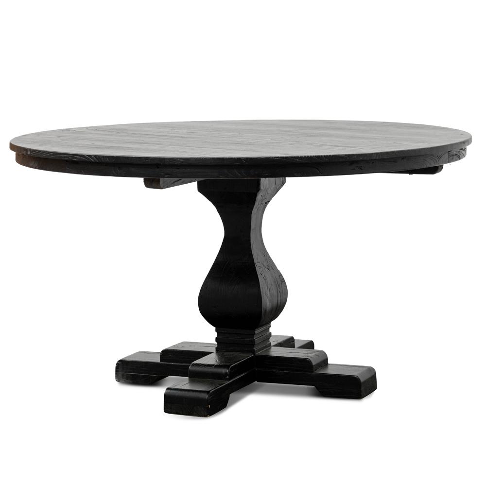 Gene Reclaimed Wood 1.4m Round Dining Table - Rustic Black Dining Table Reclaimed-Core