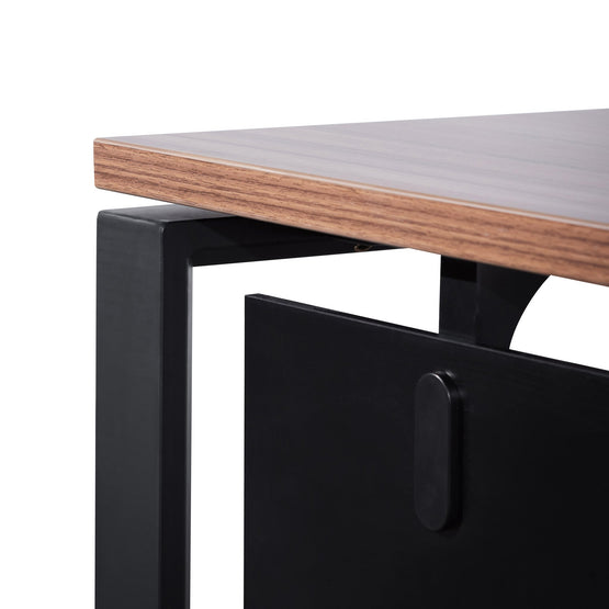 Halo 1.6m Single Seater Walnut Office Desk - Black Legs OT6162-SN