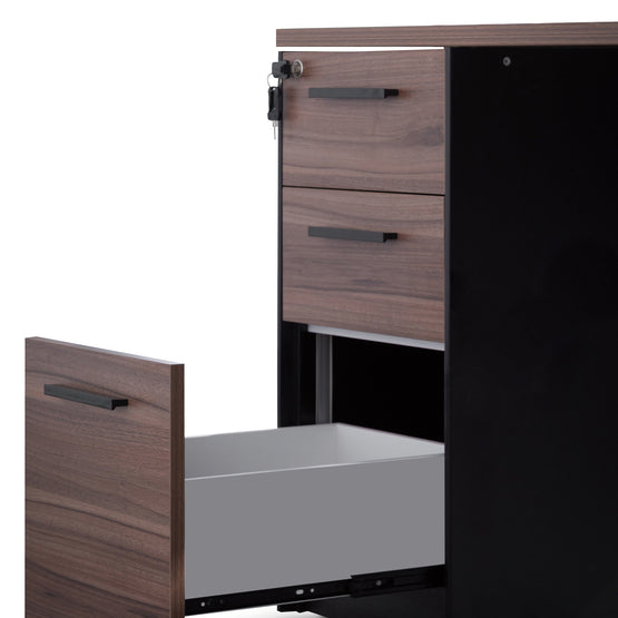 Halo 1.6m Single Seater Walnut Office Desk - Black Legs OT6162-SN