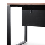 Halo 1.8m Executive Desk Left Return with Black Legs - Walnut Office Desk Sun Desk-Core   