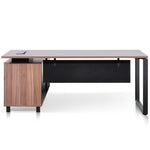 Halo 1.8m Executive Desk Right Return with Black Legs - Walnut Office Desk Sun Desk-Core   