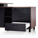 Halo 1.8m Executive Desk Right Return with Black Legs - Walnut Office Desk Sun Desk-Core   
