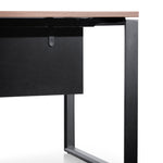 Halo 1.8m Executive Desk Right Return with Black Legs - Walnut Office Desk Sun Desk-Core   