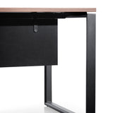 Halo 1.8m Executive Desk Right Return with Black Legs - Walnut Office Desk Sun Desk-Core   