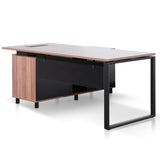 Halo 1.8m Executive Desk Right Return with Black Legs - Walnut Office Desk Sun Desk-Core   
