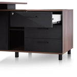 Halo 1.8m Executive Desk Right Return with Black Legs - Walnut Office Desk Sun Desk-Core   