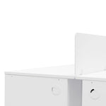 Halo 2 Seater 160cm Office Desk  With Privacy Screen - White - Upgraded Legs OT092-SN-OT088