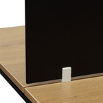 Halo 4 Seater Workstation with Black Screen - Natural Top - Black Base Workstation Sun Desk-Core   