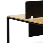 Halo 4 Seater Workstation with Black Screen - Natural Top - Black Base Workstation Sun Desk-Core   