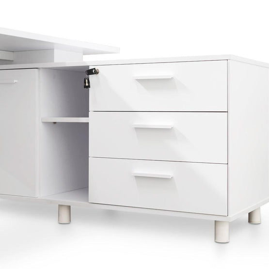 Halo 180cm Executive Office Desk Right Return - White Office Desk Sun Desk-Core   