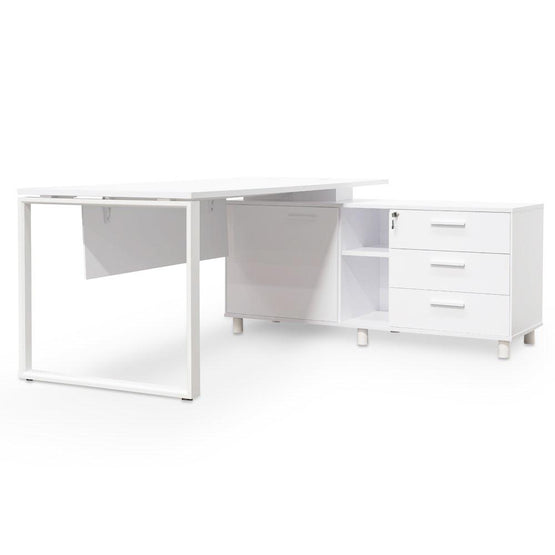 Halo 180cm Executive Office Desk Right Return - White Office Desk Sun Desk-Core   