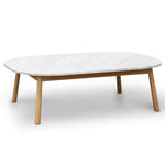 Ex Display - Hamilton 110cm Oval Marble Coffee Table - Natural Base CF2012-SD-CLRDISP